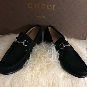 Gucci Black Suede Loafers